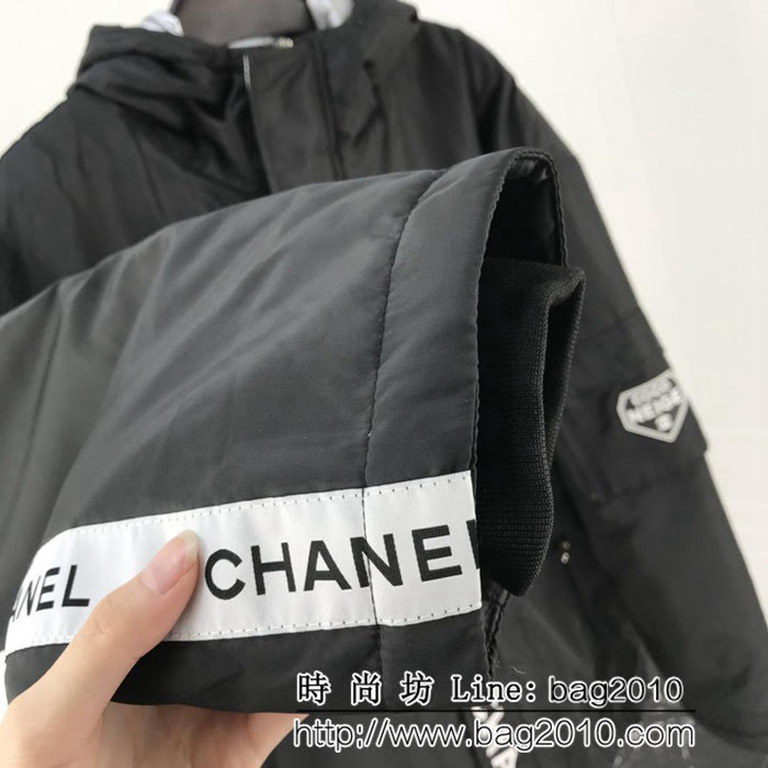 CHANEL香奈兒 18FW vintage 小香中古系列 最新coco袖標 中長款 男棉服 ydi1740